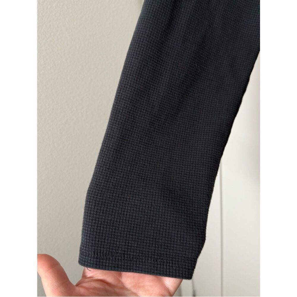 Pact Thermal Waffle Knit Henley Top Mens Sz XL Black Long Sleeve Organic Cotton - Picture 4 of 11